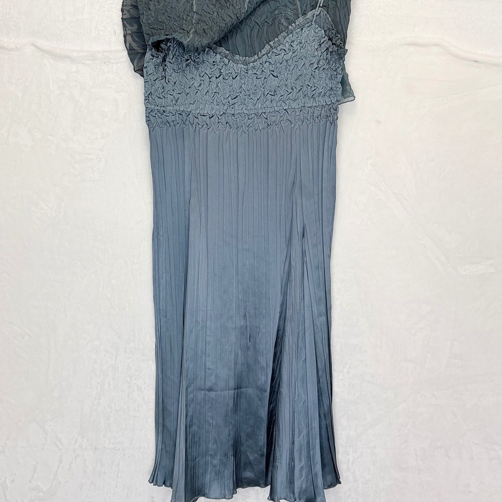 Komarov Ethereal Water Nymph Shimmer Chiffon Asymmetric Dress Large Maxi Fairy - Picture 8 of 9
